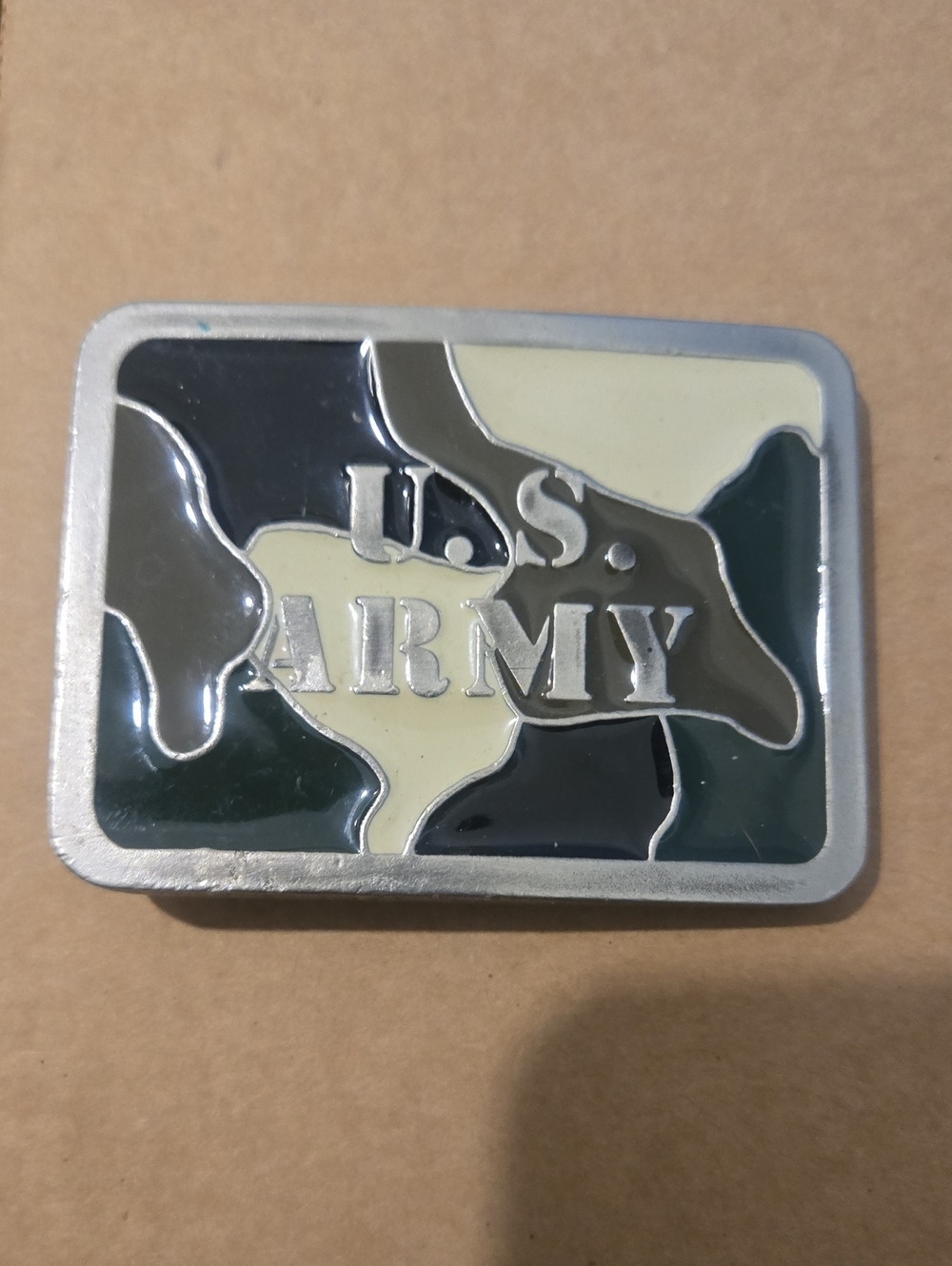 American Vintage U.S. ARMY Camouflage Belt Buckle - Green/Cream/Black
